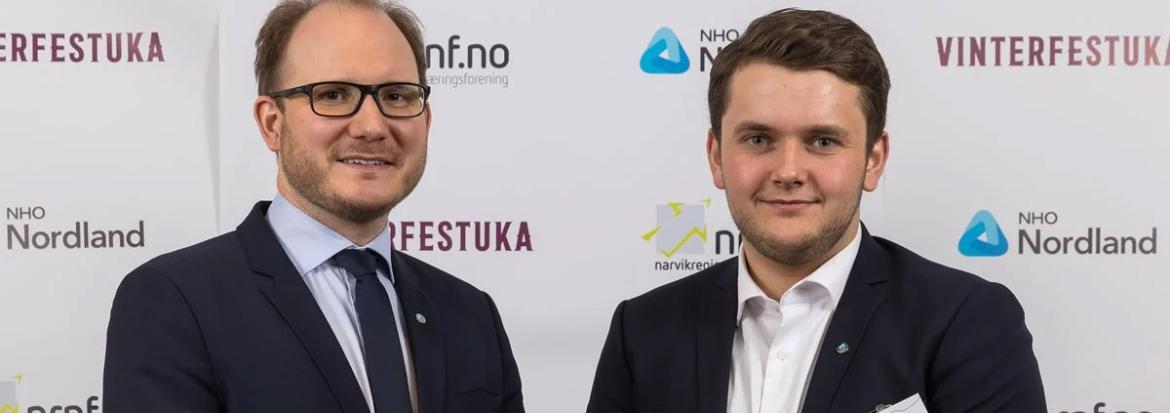 NHO regiondirektør Daniel Bjarmann-Simonsen og Ole Martin Brasøygård Flågan. Foto: Kalle Punsvik