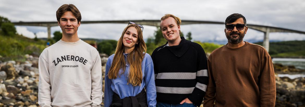 Summer course in Bodø July 2024. Students in front of Saltstraumen bridge.