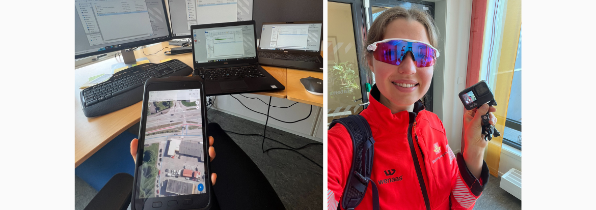 Anastasiia på sykkel.