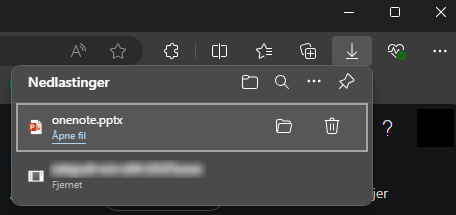 Skjermbilde av Edge som viser nedlastinger.