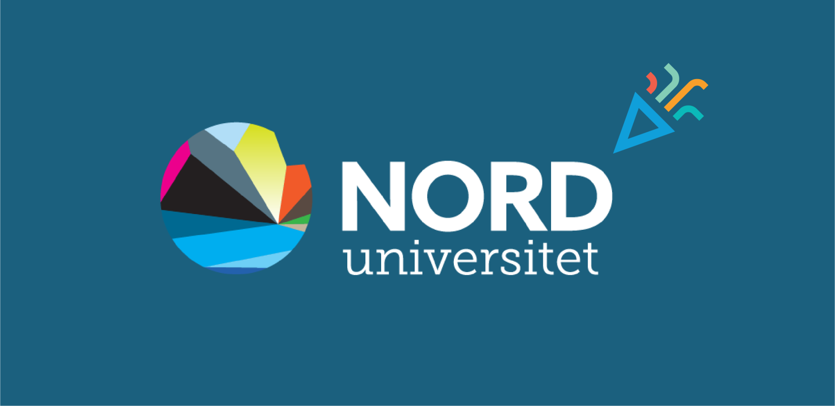 Nord universitet logo med konfetti ved siden av